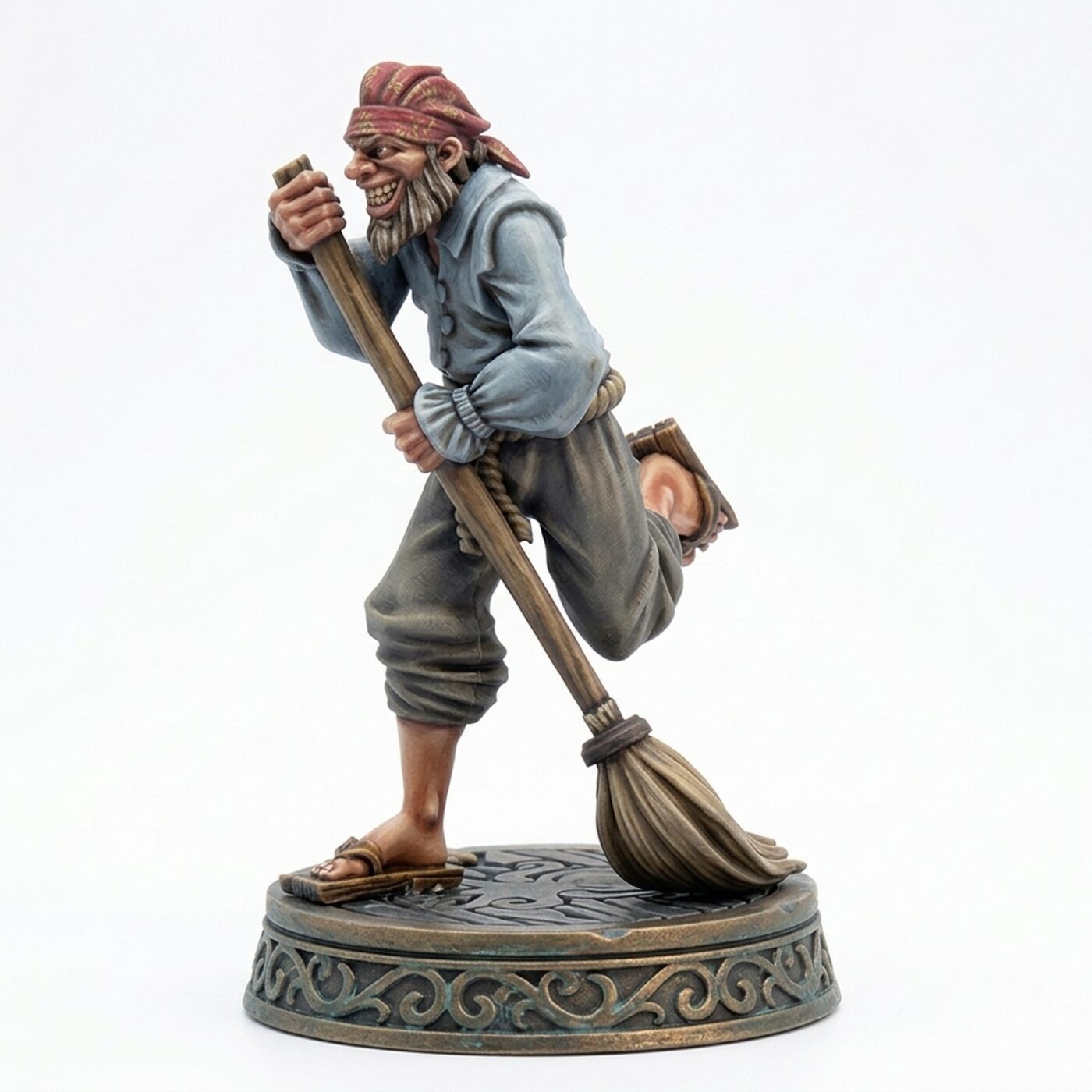 Pirate Scrubbing Floors - Painted 3D Printed Miniature