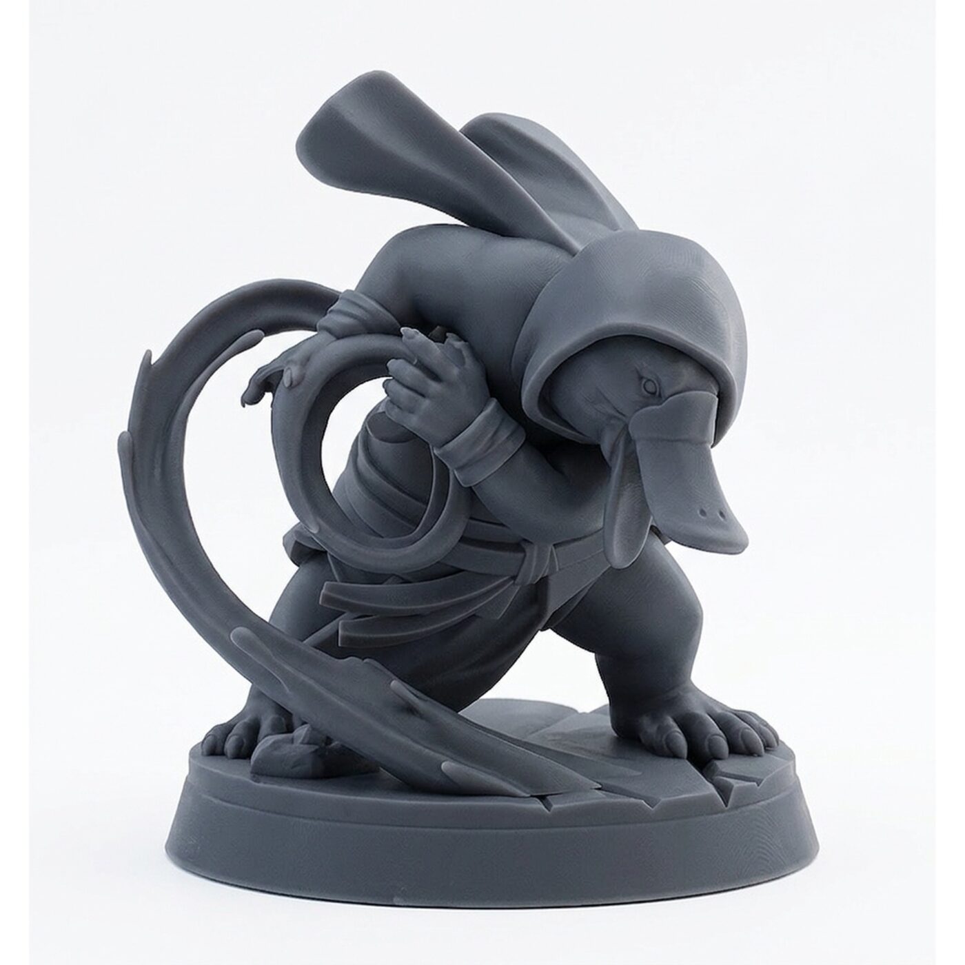 Platypus Waterbender - Gray Resin 3D Printed Miniature