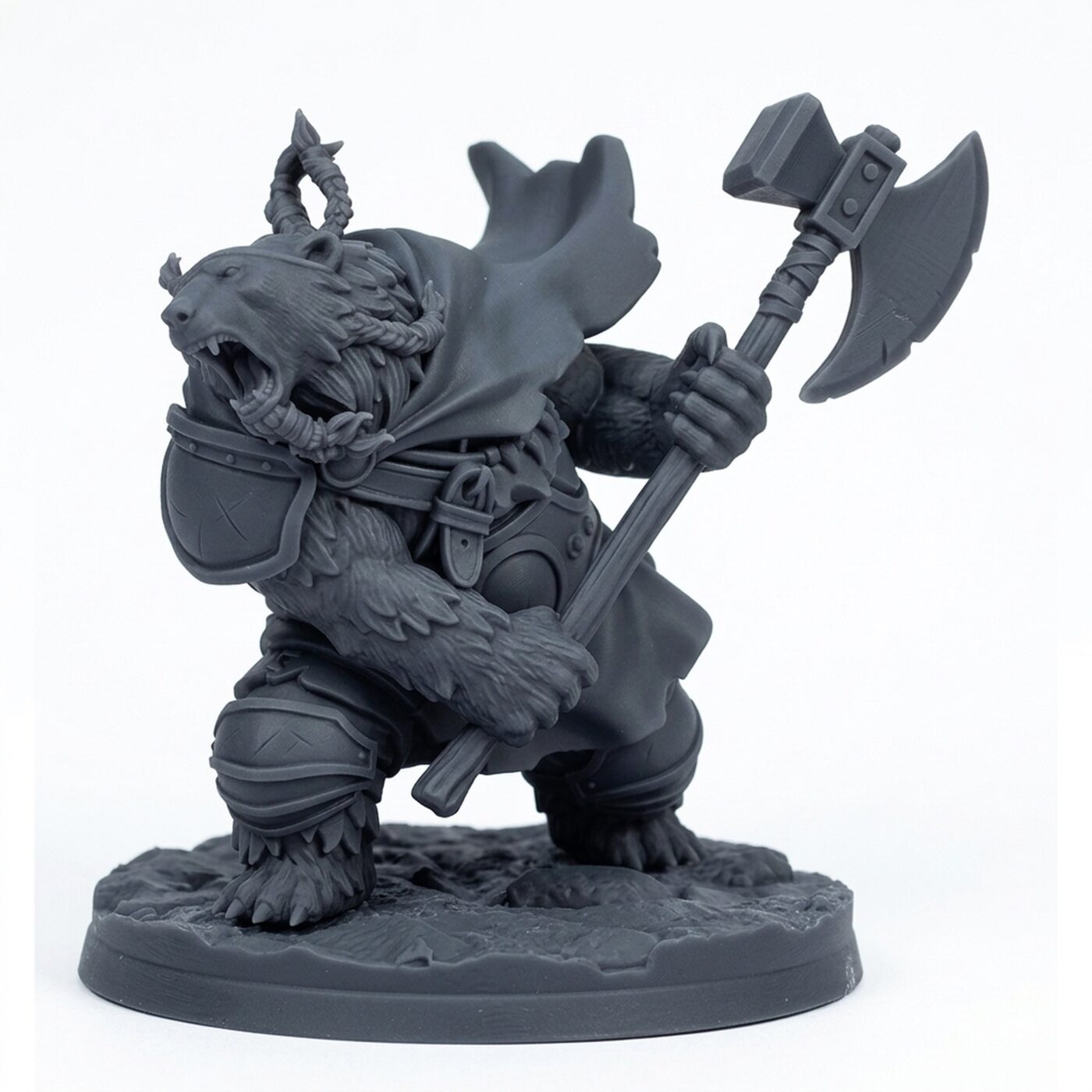 Polarbear Frontliner - Gray Resin 3D Printed Miniature