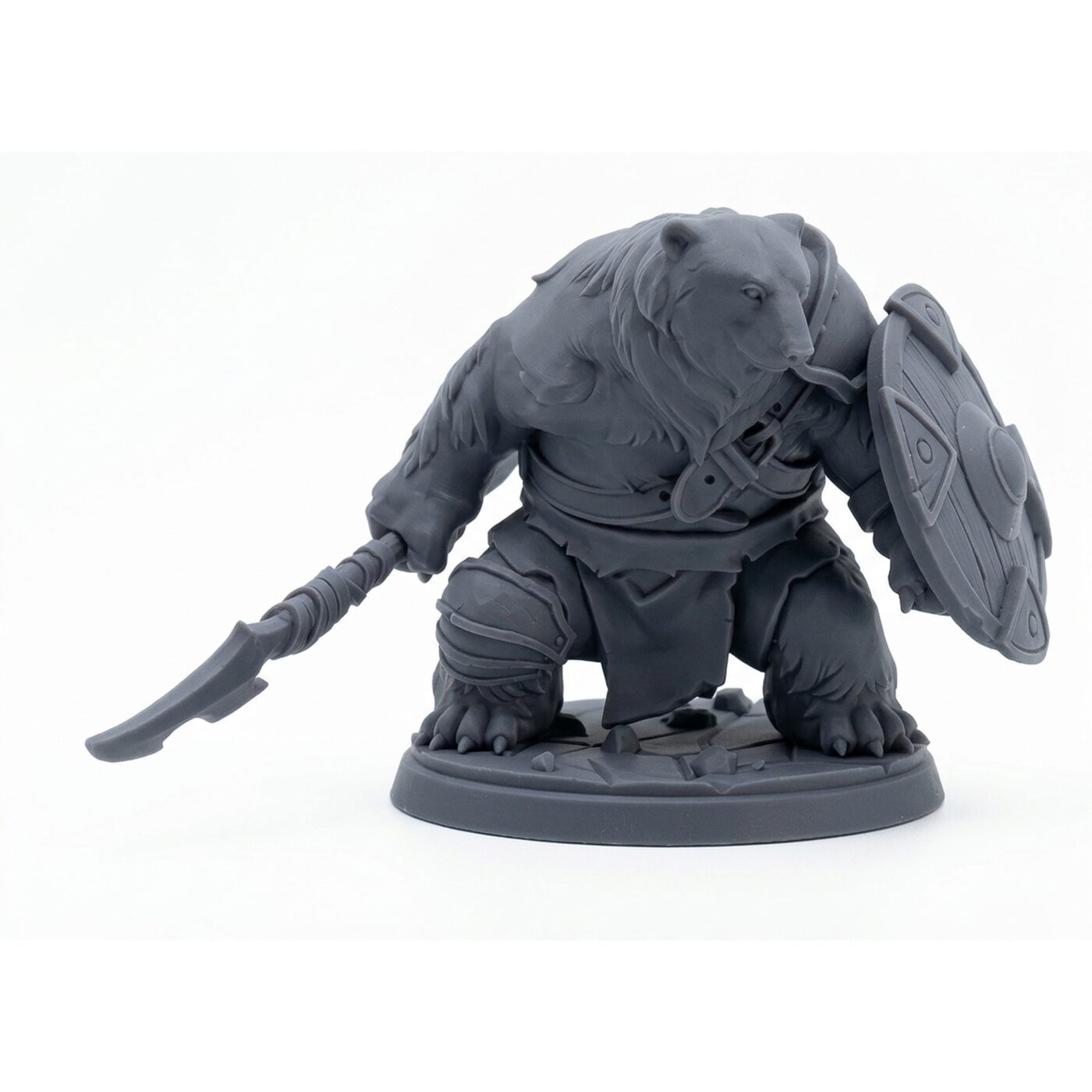 Polarbear Striker - Gray Resin 3D Printed Miniature