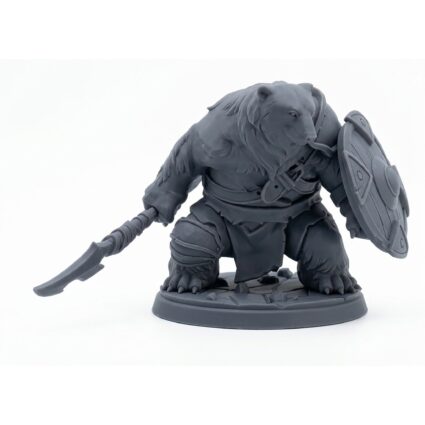 Polarbear Striker - Gray Resin 3D Printed Miniature