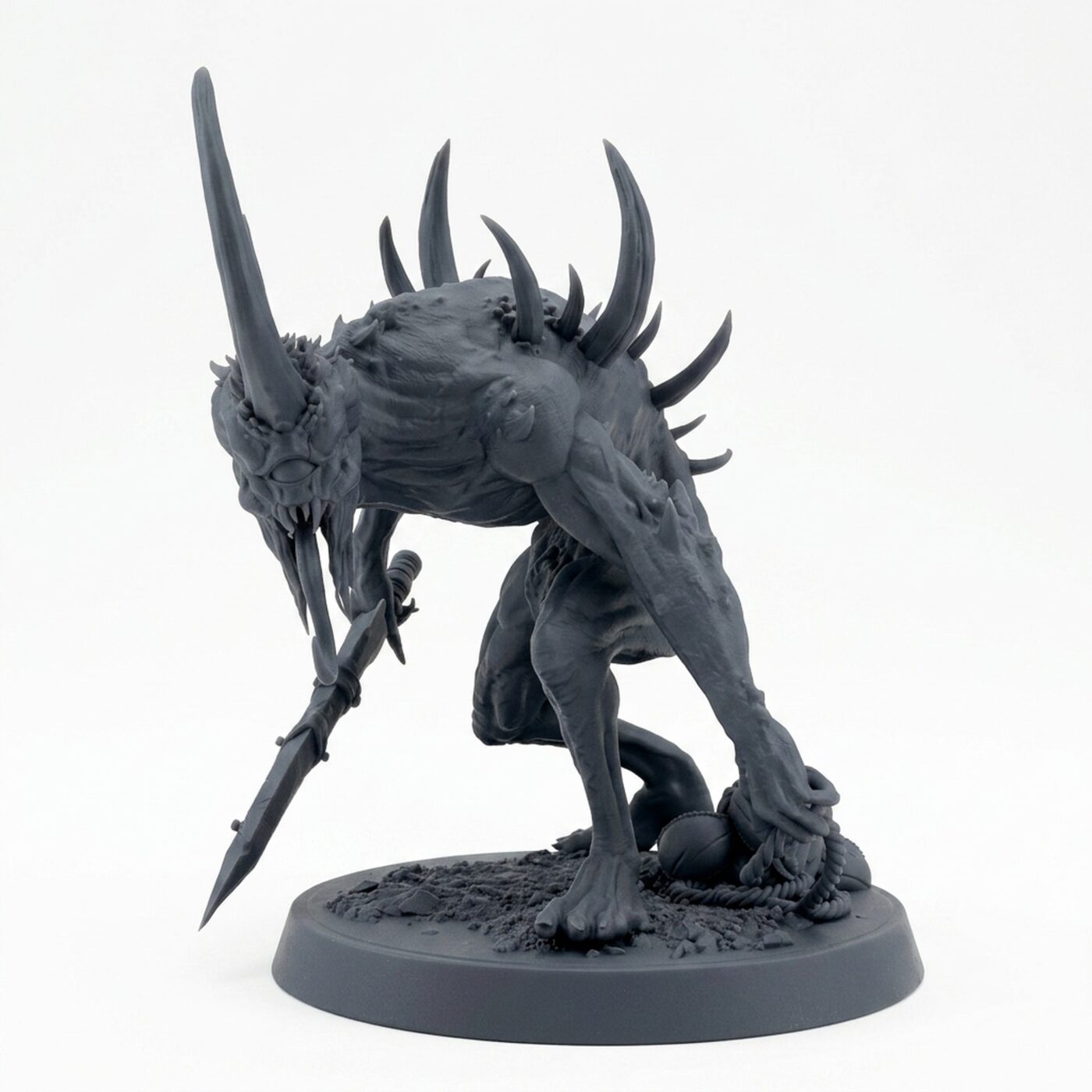 Putrid Servant B Walk Sword - Gray Resin 3D Printed Miniature