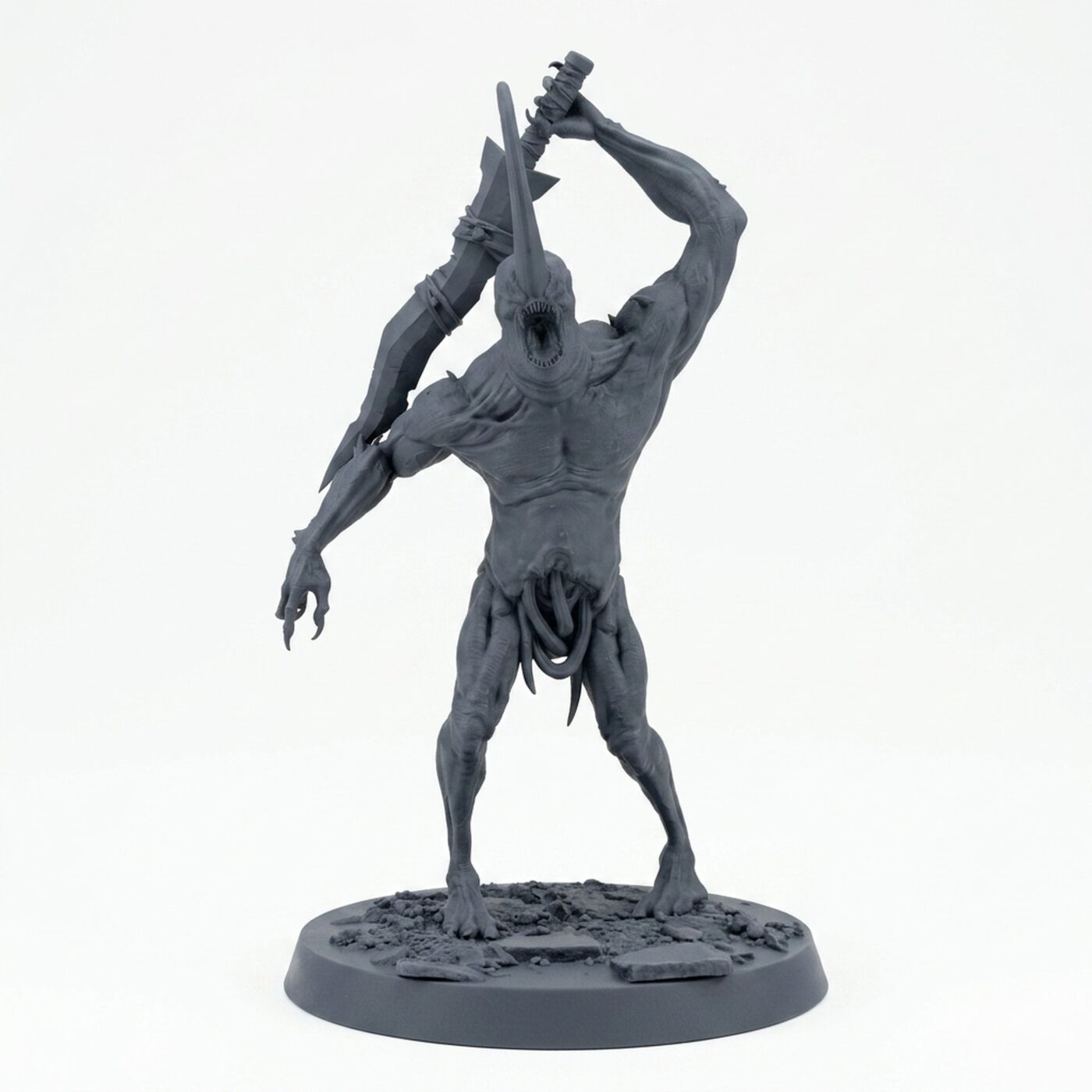 Putrid Servant C Stance Sword - Gray Resin 3D Printed Miniature