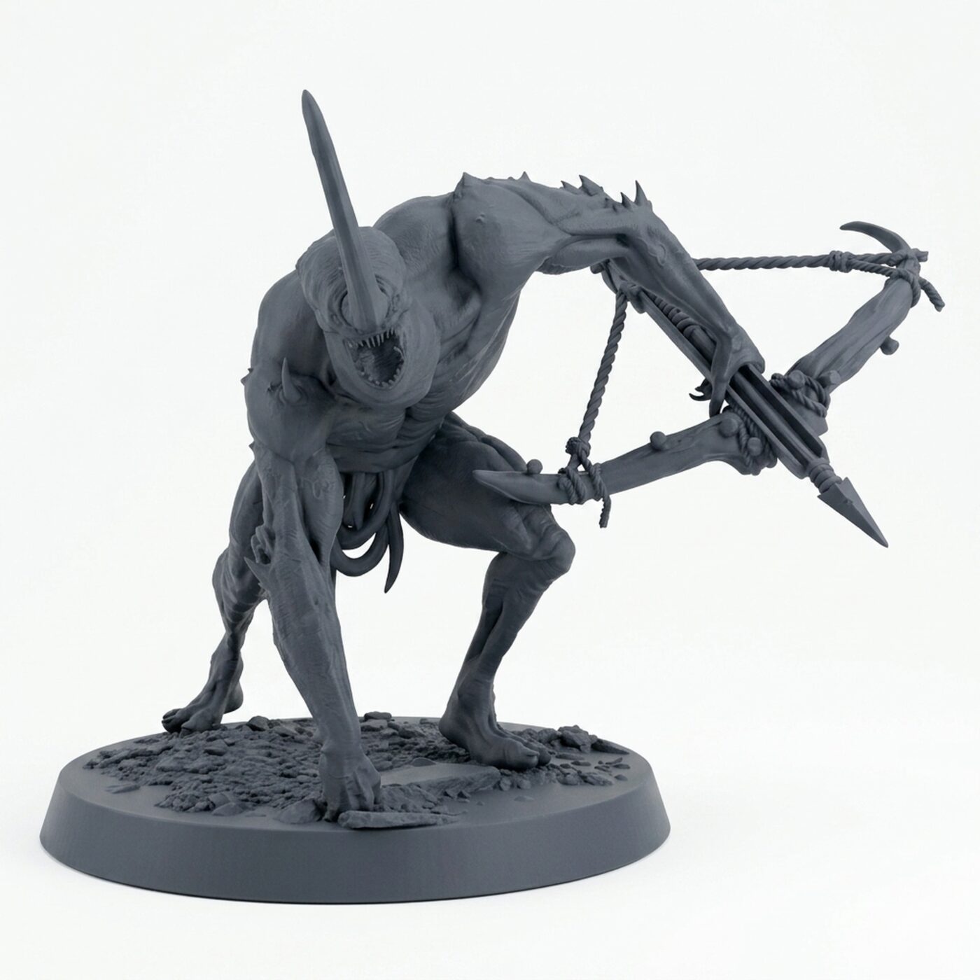 Putrid Servant Reload Crossbow - Gray Resin 3D Printed Miniature