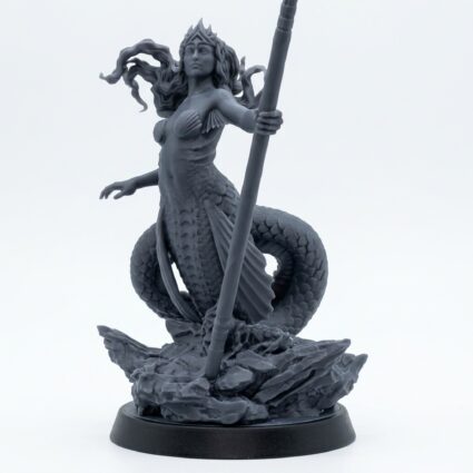 Queen of the Ocean - Gray Resin 3D Printed Miniature