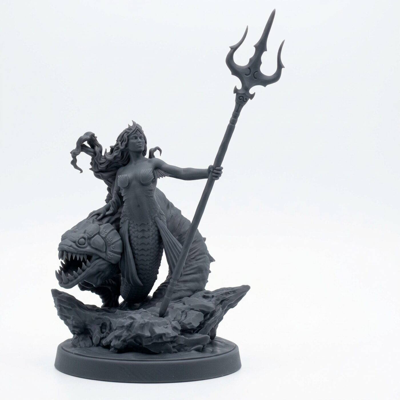 Queen Of The Ocean - Gray Resin 3D Printed Miniature