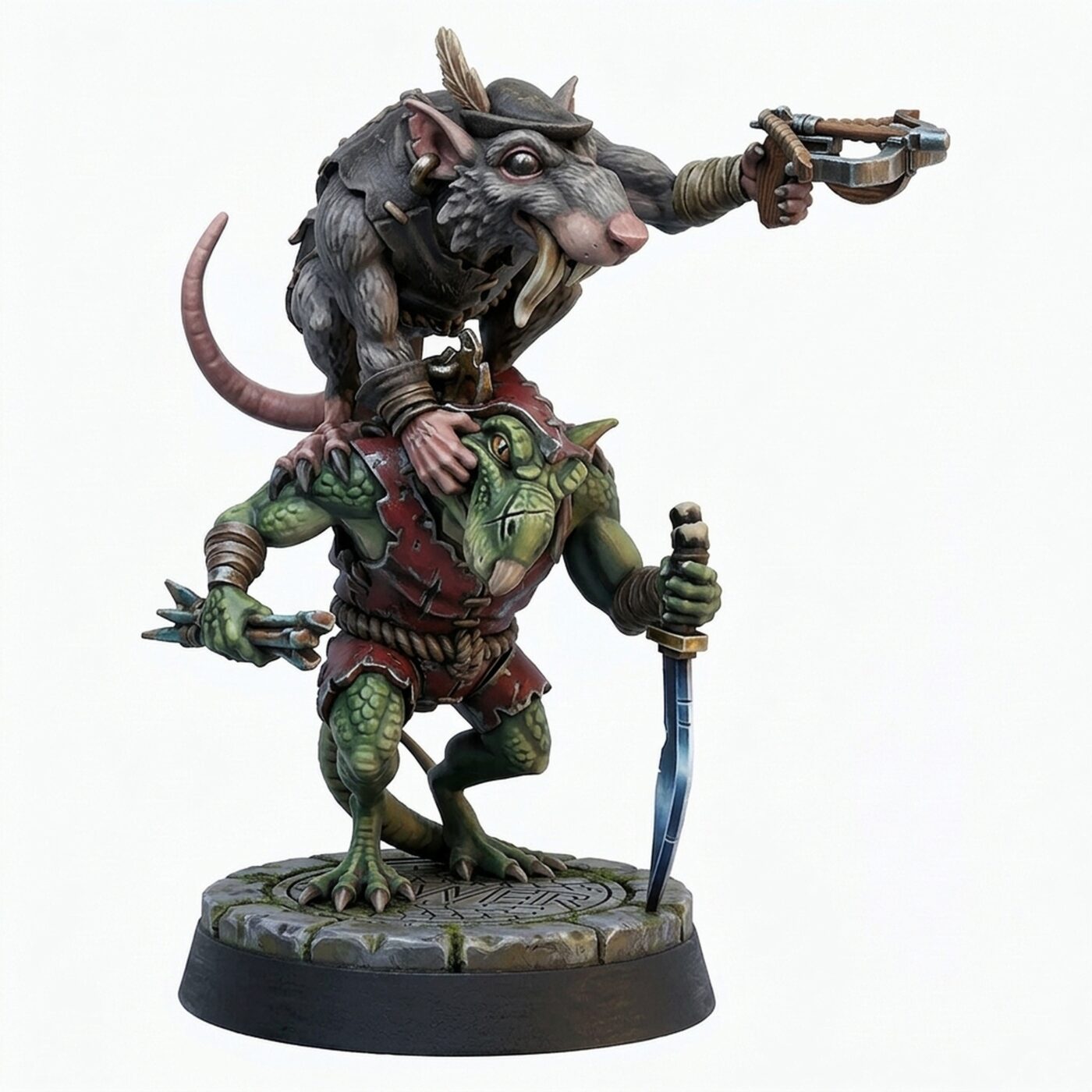 Rat Crossbow Duo - Painted 3D Printed Miniature