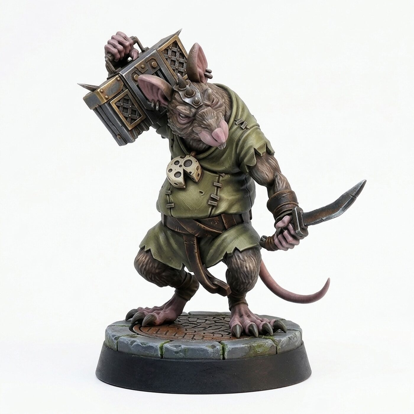 Ratfolk Street Slasher - Painted 3D Printed Miniature