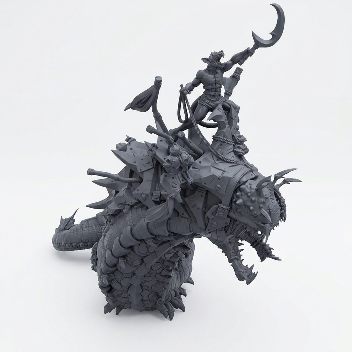 Ravager Wurm - Gray Resin 3D Printed Miniature
