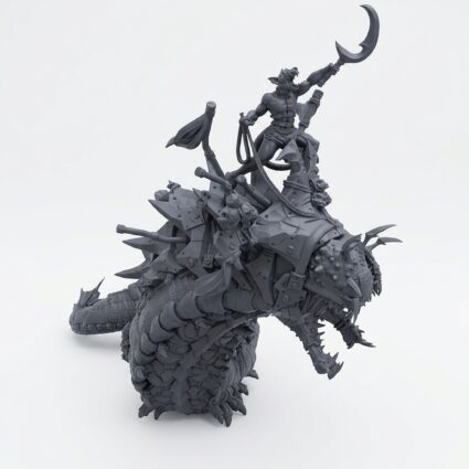 Ravager Wurm - Gray Resin 3D Printed Miniature