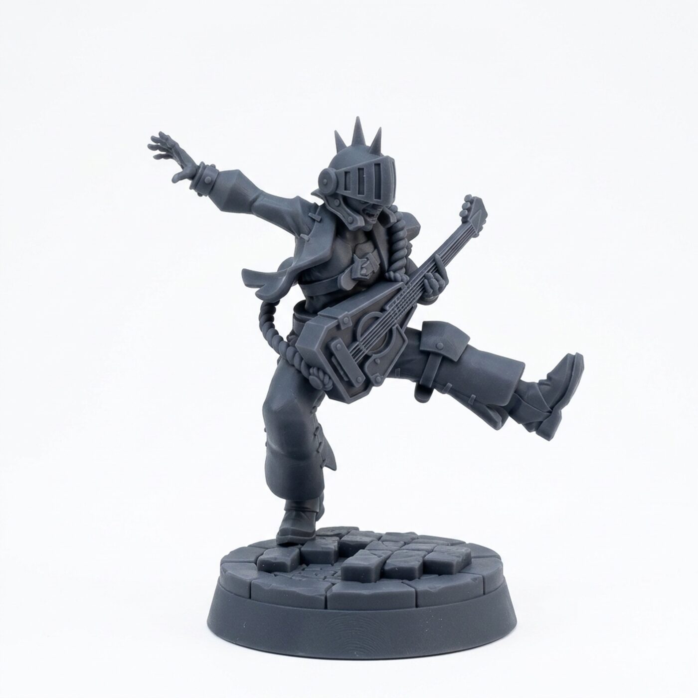 Rocking Lute Bard - Gray Resin 3D Printed Miniature
