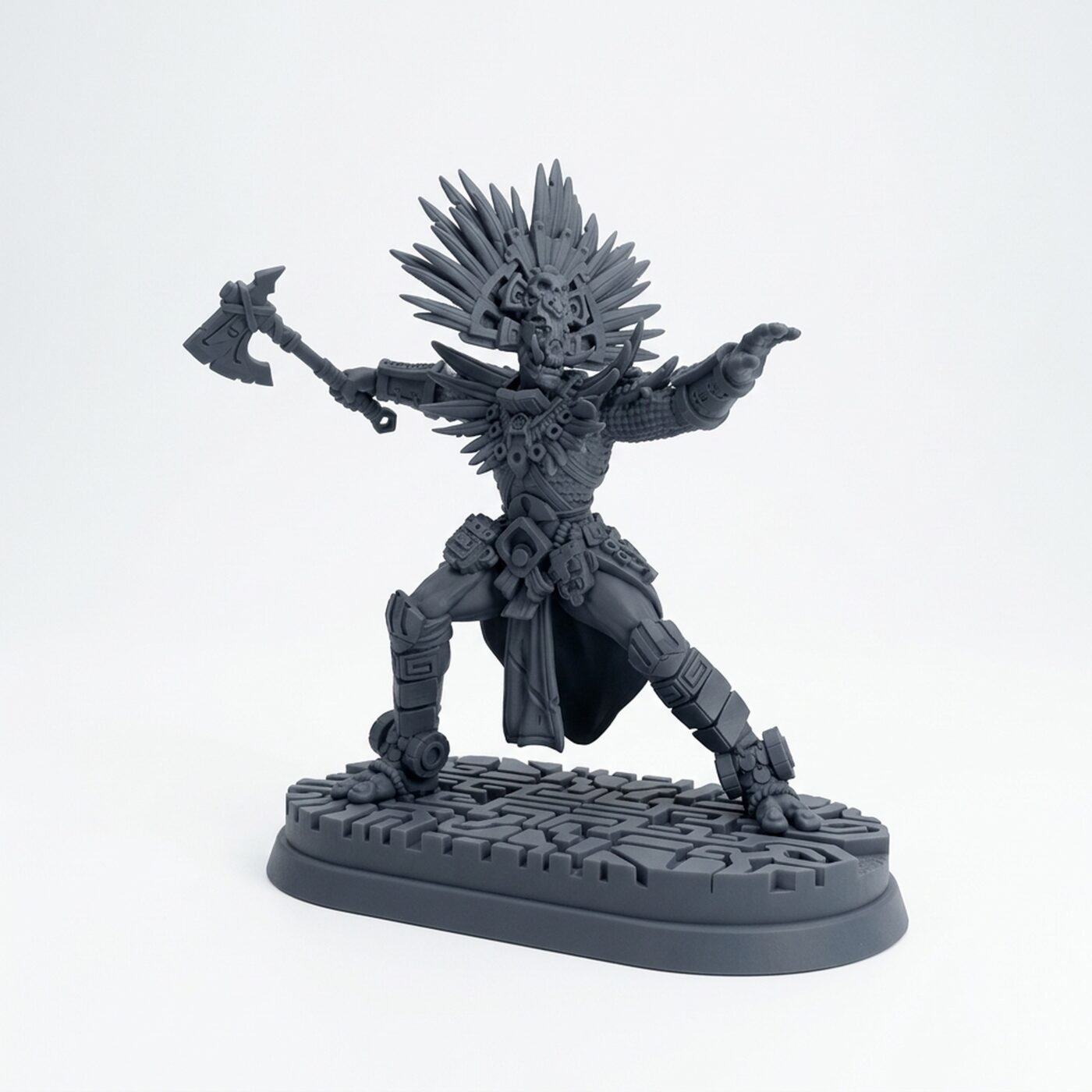 Royal Warrior B - Gray Resin 3D Printed Miniature
