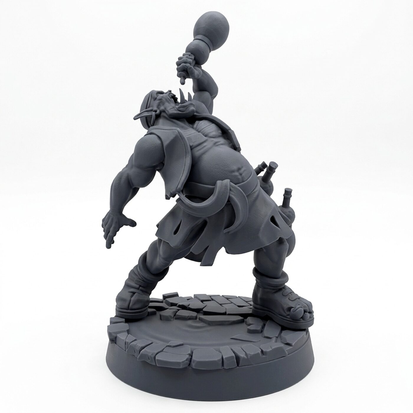 Ruangor Drunkard Orc - Gray Resin 3D Printed Miniature