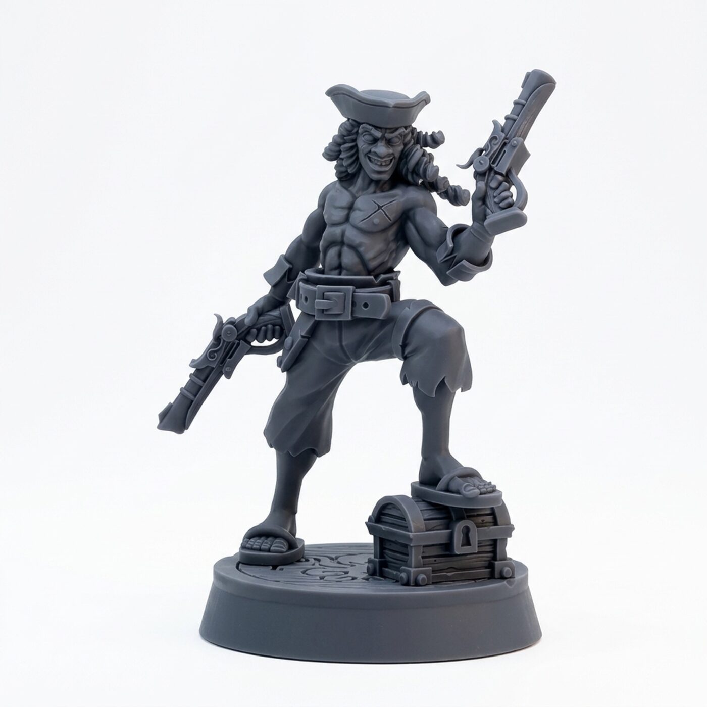 Sailor Guarding Loot - Gray Resin 3D Printed Miniature