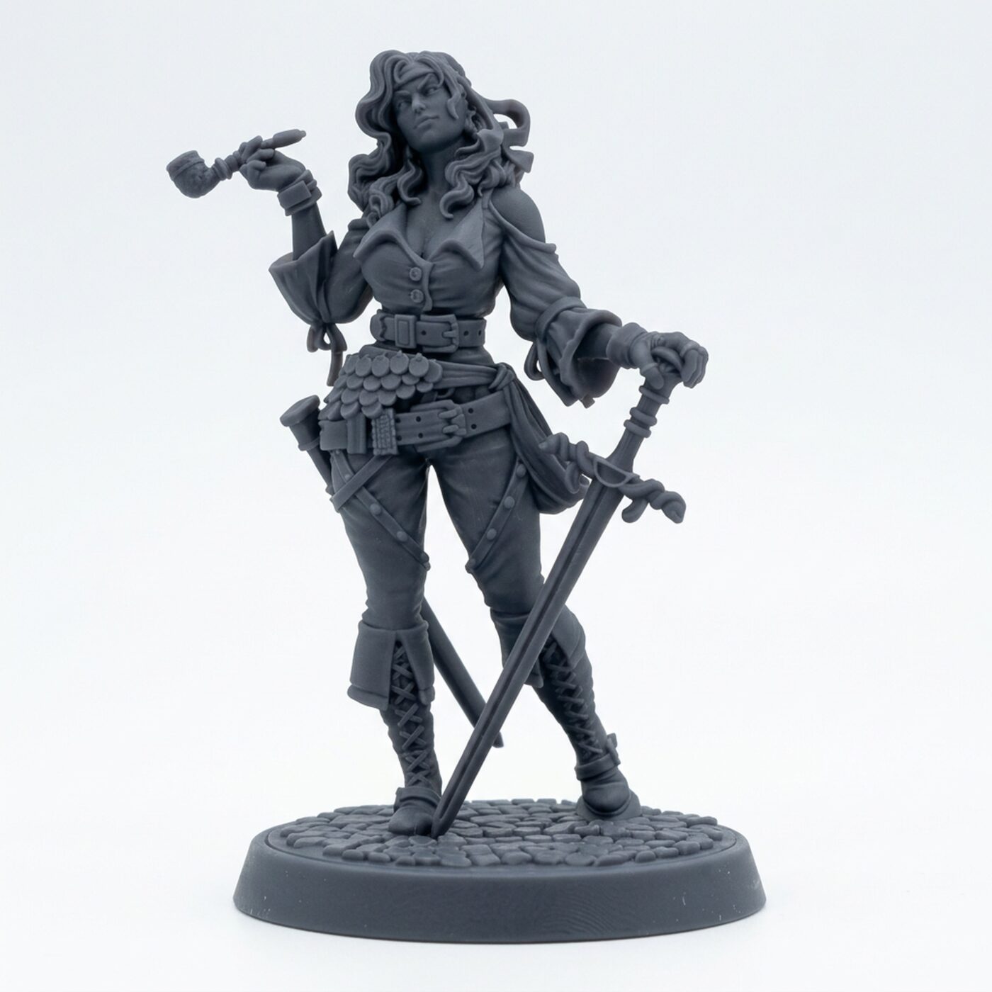Saliyah Rogue Virtuoso - Gray Resin 3D Printed Miniature
