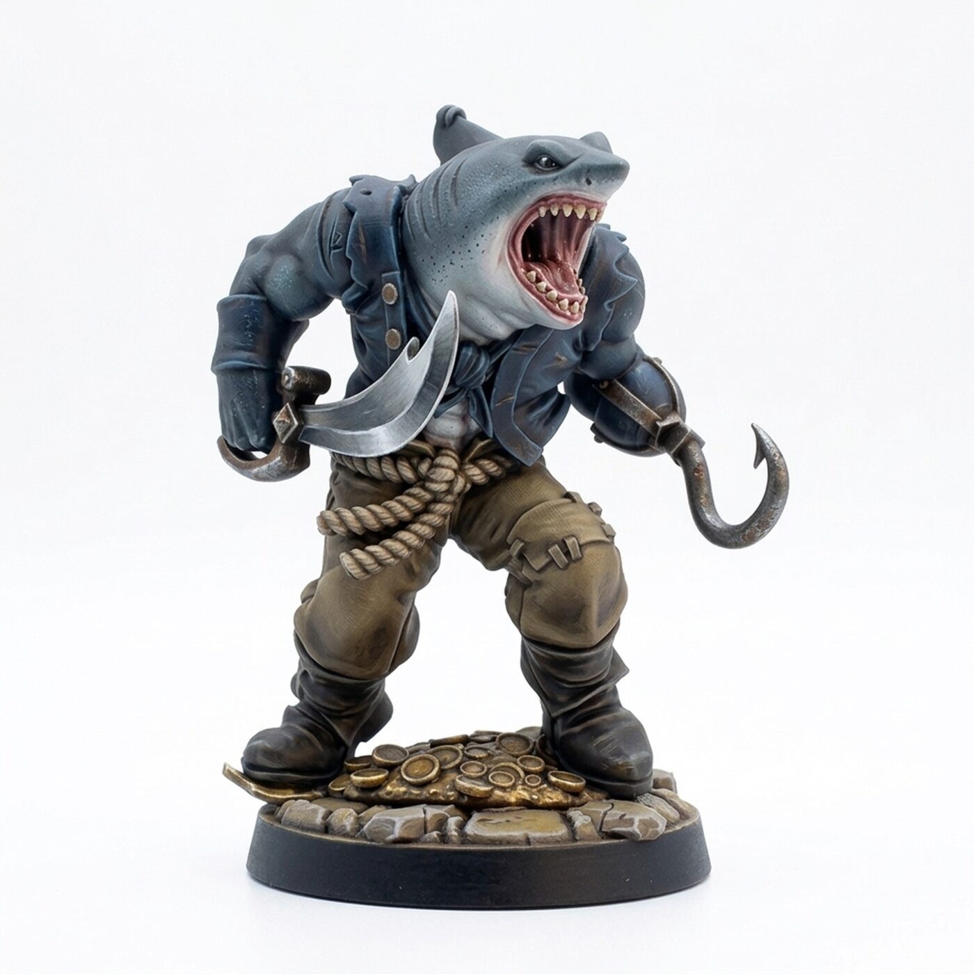 Saw Sharkfolk Bucaneer - Painted 3D Printed Miniature