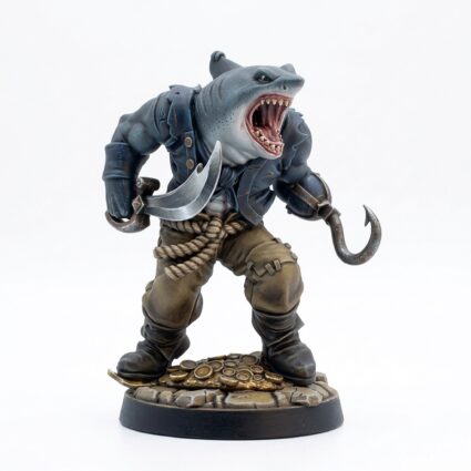 Saw Sharkfolk Bucaneer - Painted 3D Printed Miniature