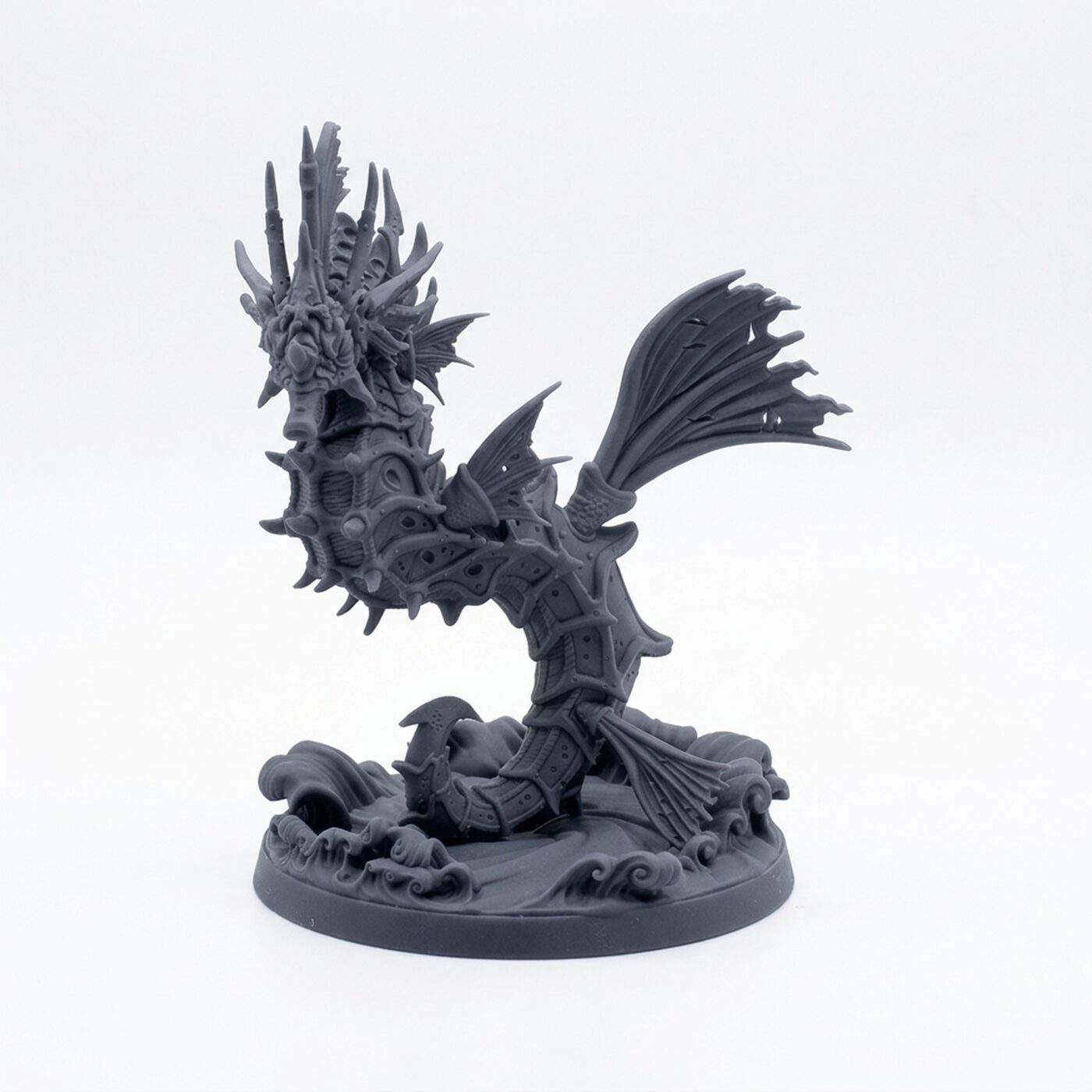 Seahorse B - Gray Resin 3D Printed Miniature