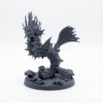 Seahorse B - Gray Resin 3D Printed Miniature