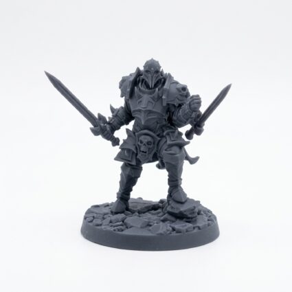 Shadowknight B - Gray Resin 3D Printed Miniature