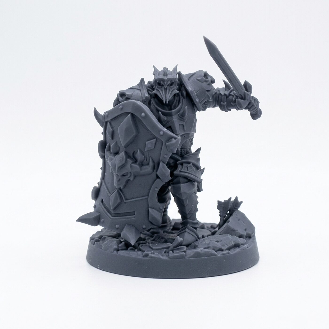 Shadowknight C - Gray Resin 3D Printed Miniature