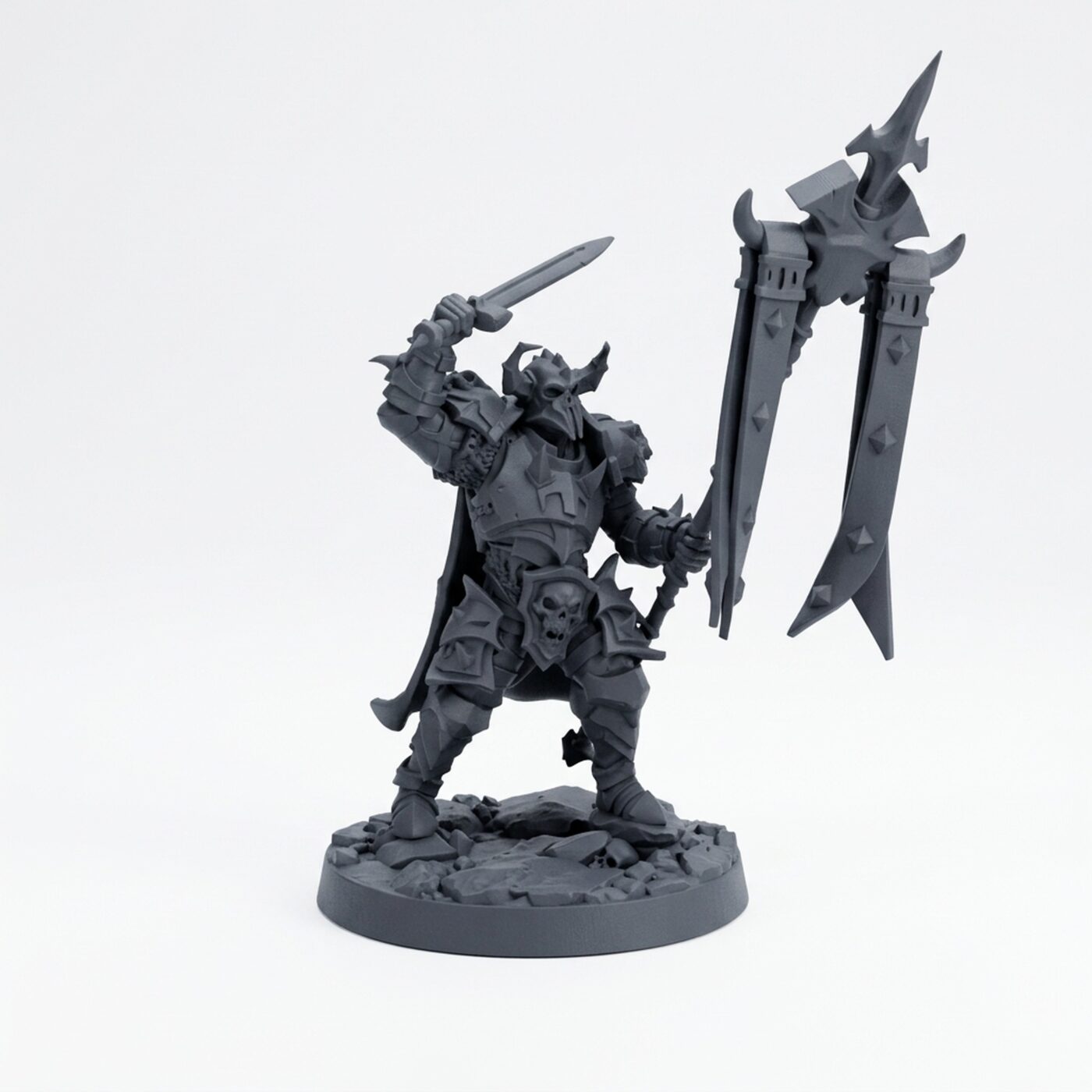 Shadowknight D - Gray Resin 3D Printed Miniature