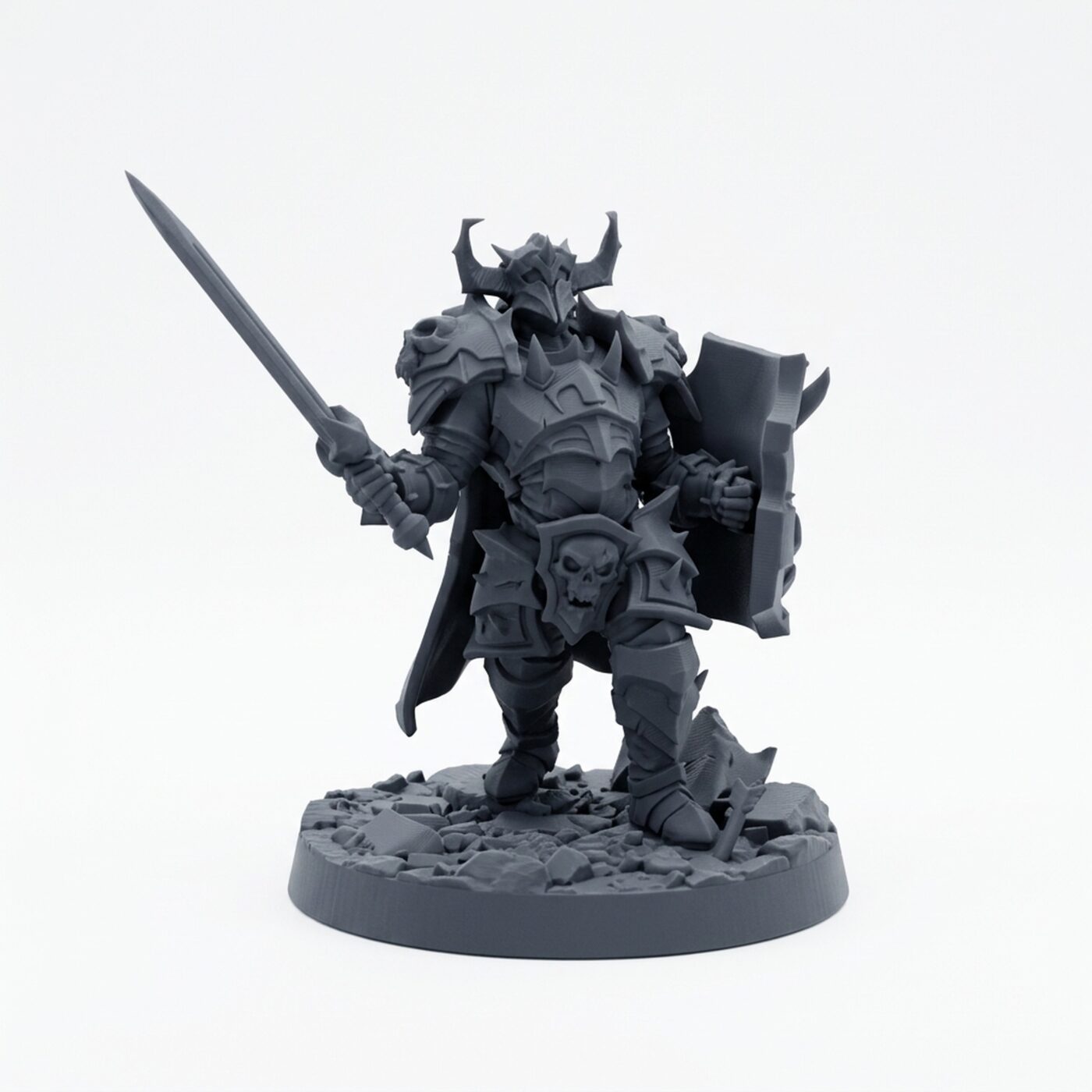 Shadowknight E - Gray Resin 3D Printed Miniature