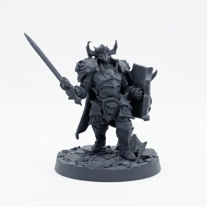 Shadowknight E - Gray Resin 3D Printed Miniature