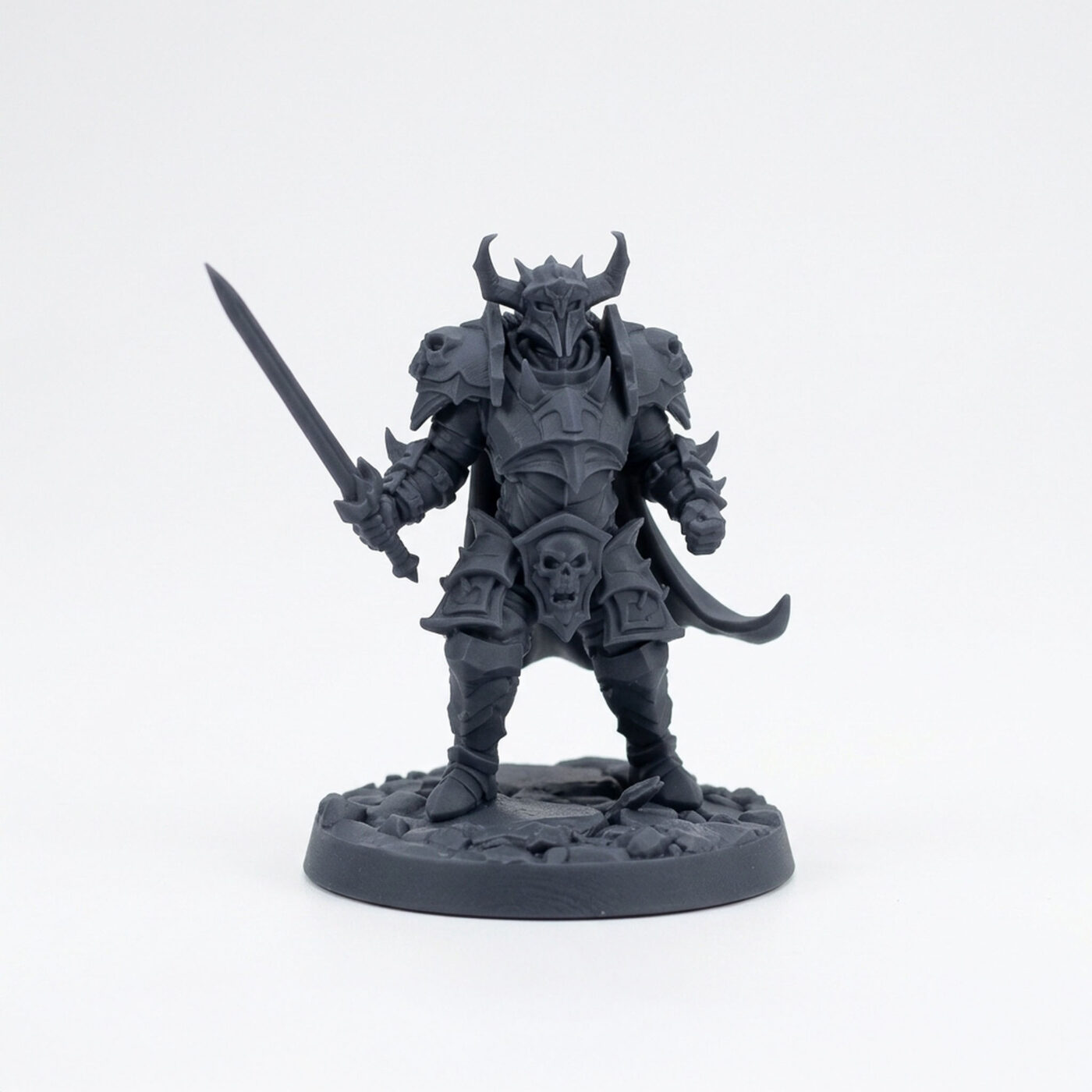 Shadowknight Variant A - Gray Resin 3D Printed Miniature