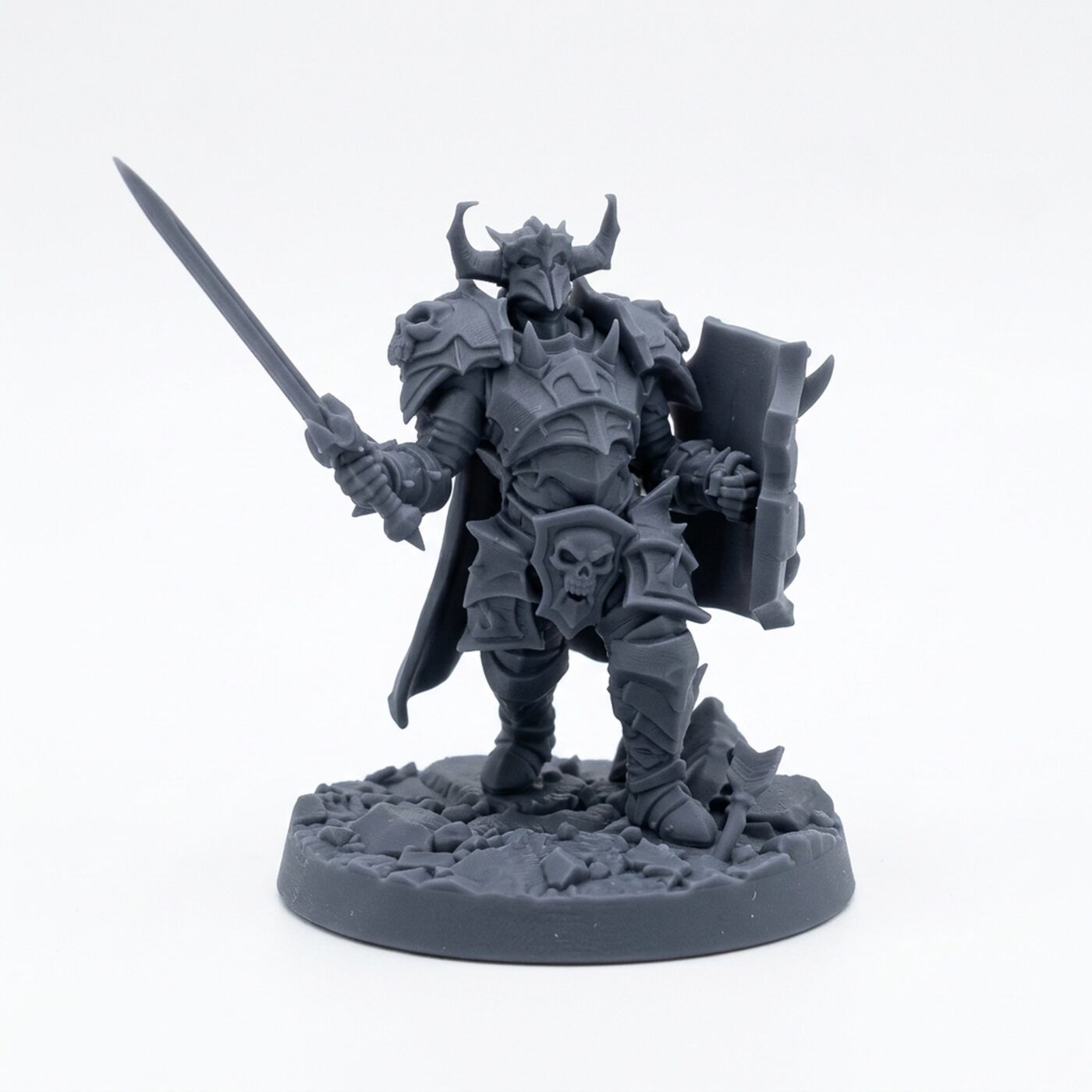 Shadowknight Variant E - Gray Resin 3D Printed Miniature