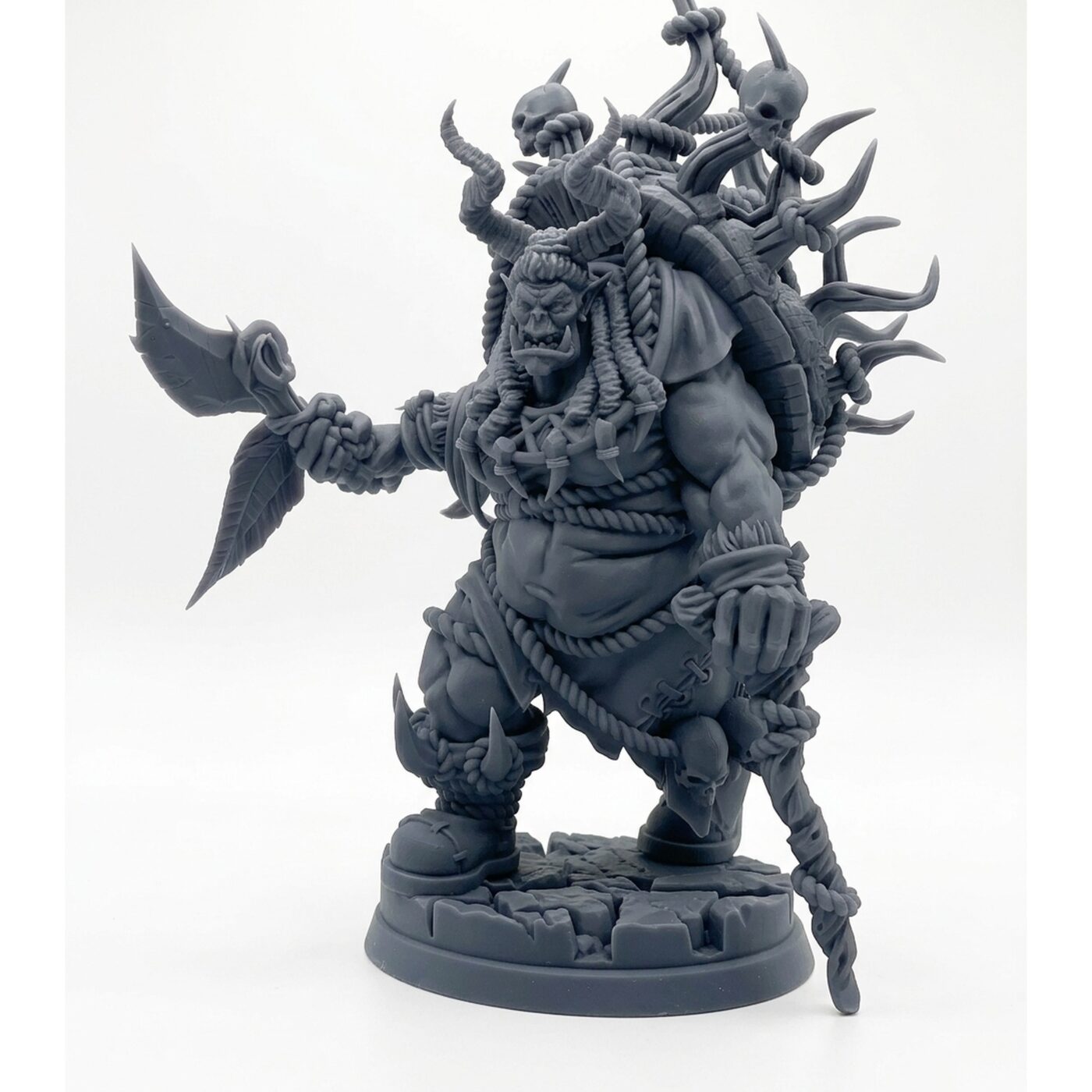 Shamanicorc A - Gray Resin 3D Printed Miniature
