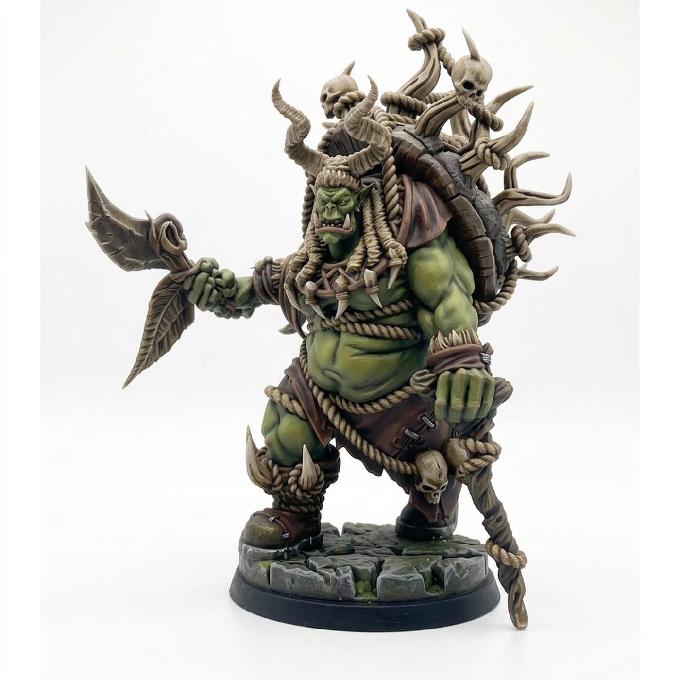 Shamanicorc A - Painted 3D Printed Miniature