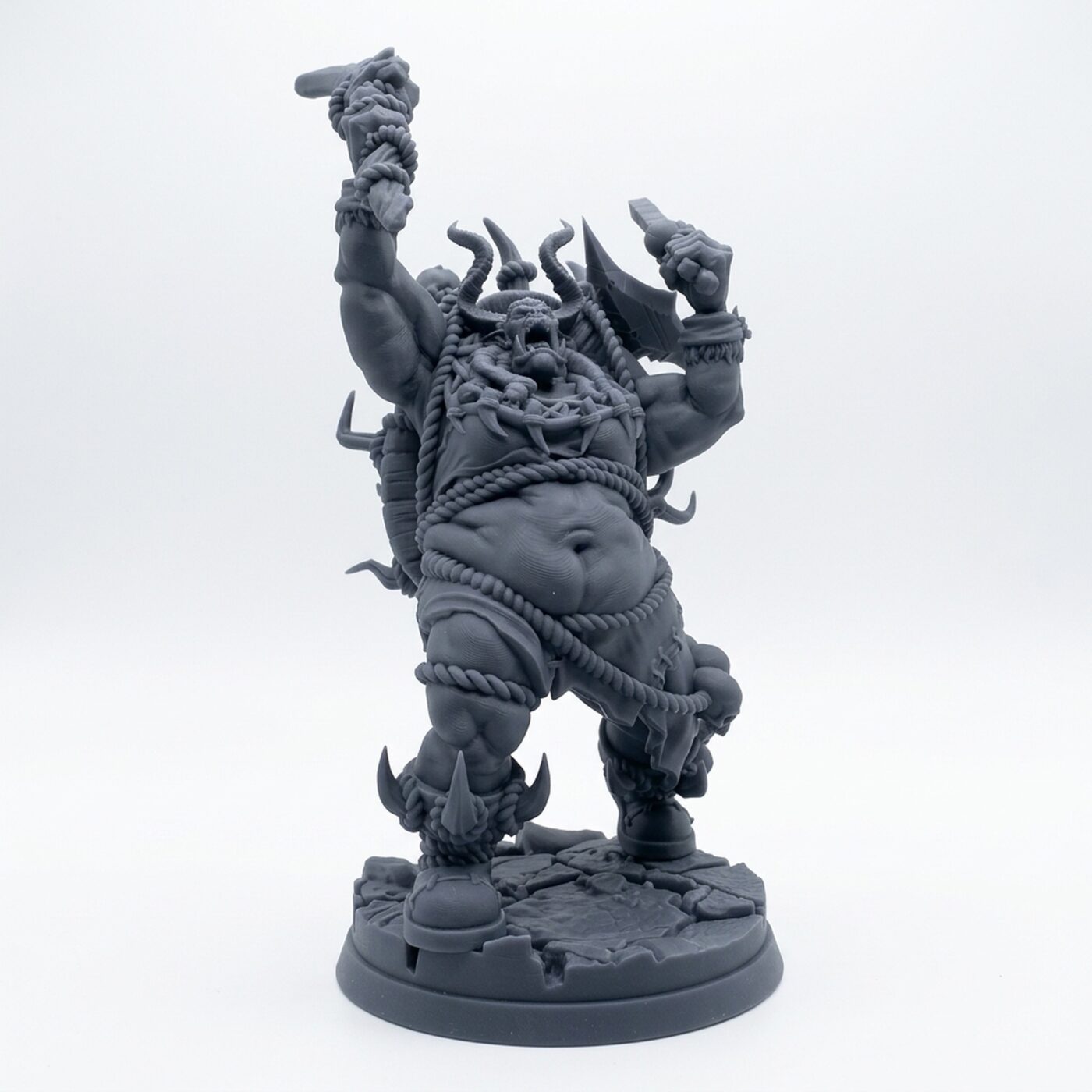 Shamanic Orc B - Gray Resin 3D Printed Miniature