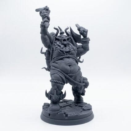 Shamanic Orc B - Gray Resin 3D Printed Miniature