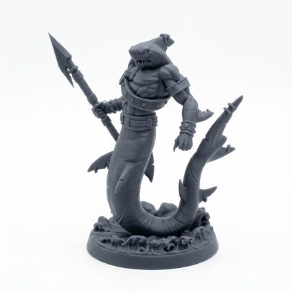 Shark B - Gray Resin 3D Printed Miniature
