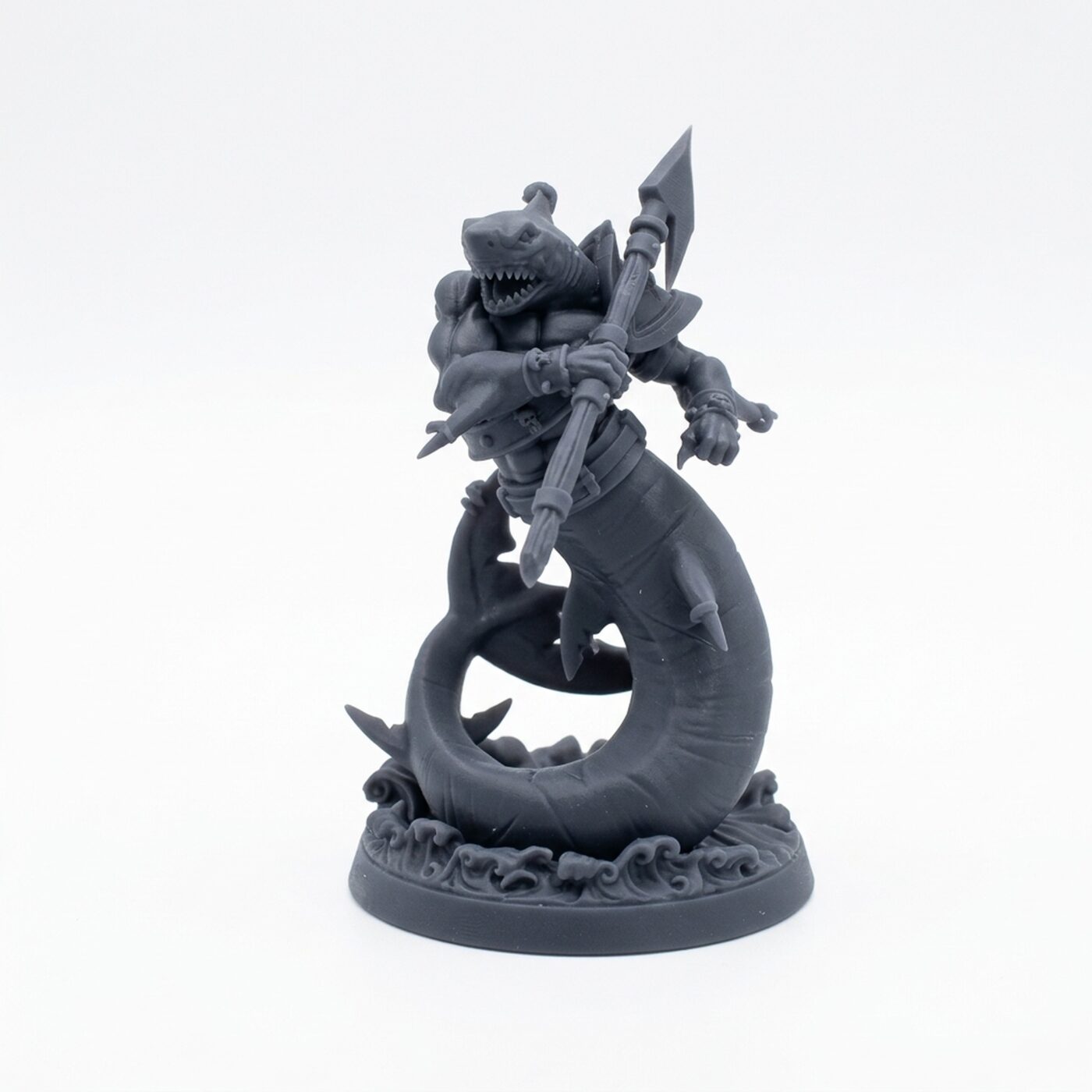 Shark D - Gray Resin 3D Printed Miniature