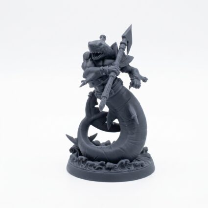Shark D - Gray Resin 3D Printed Miniature