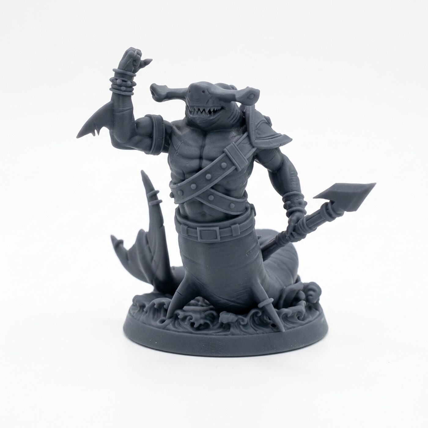 Shark E - Gray Resin 3D Printed Miniature