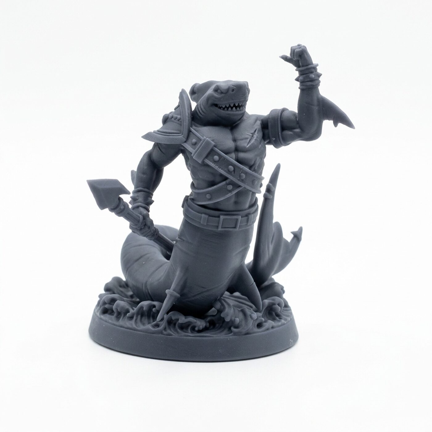 Shark F - Gray Resin 3D Printed Miniature