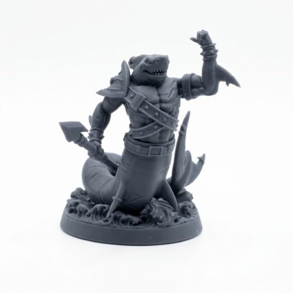 Shark F - Gray Resin 3D Printed Miniature