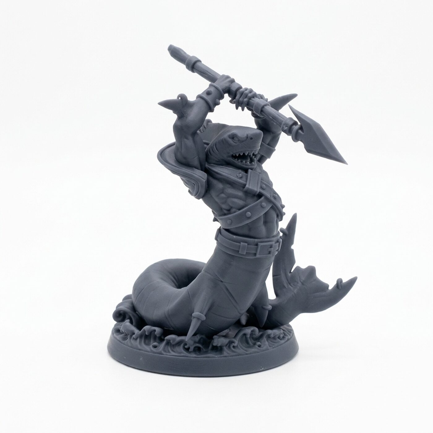Shark H - Gray Resin 3D Printed Miniature