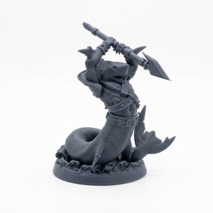 Shark H - Gray Resin 3D Printed Miniature
