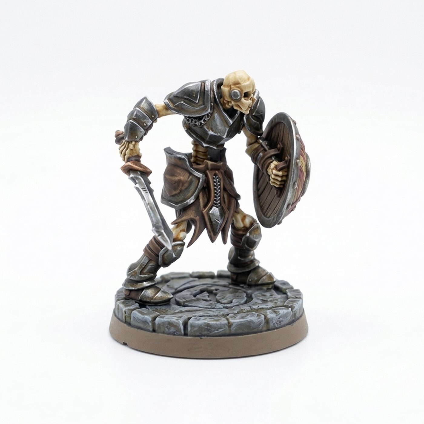 Shield And Sword Skeleton - Painted 3D Printed Miniature