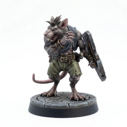 Shield Ratfolk Warrior - Painted 3D Printed Miniature