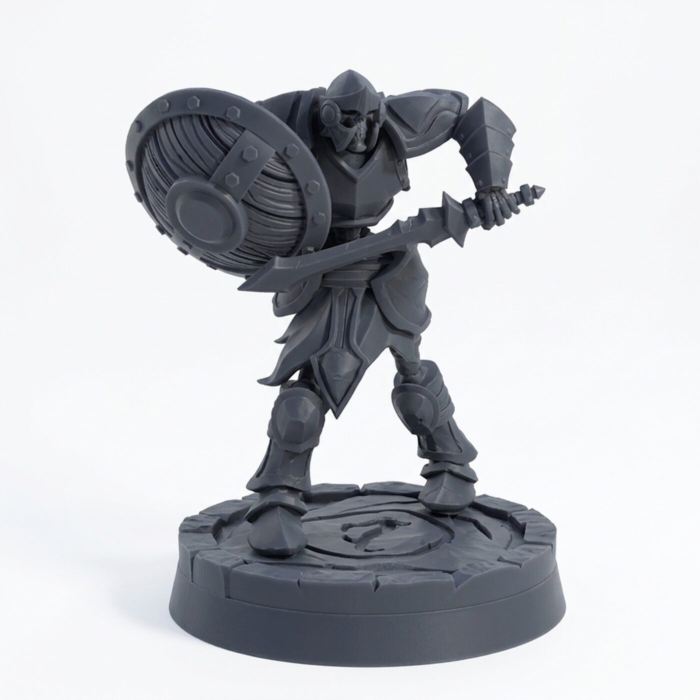 Shield Taunt Skeleton - Gray Resin 3D Printed Miniature