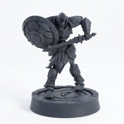 Shield Taunt Skeleton - Gray Resin 3D Printed Miniature