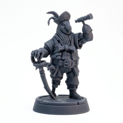 Ship Master Birdfolk - Gray Resin 3D Printed Miniature