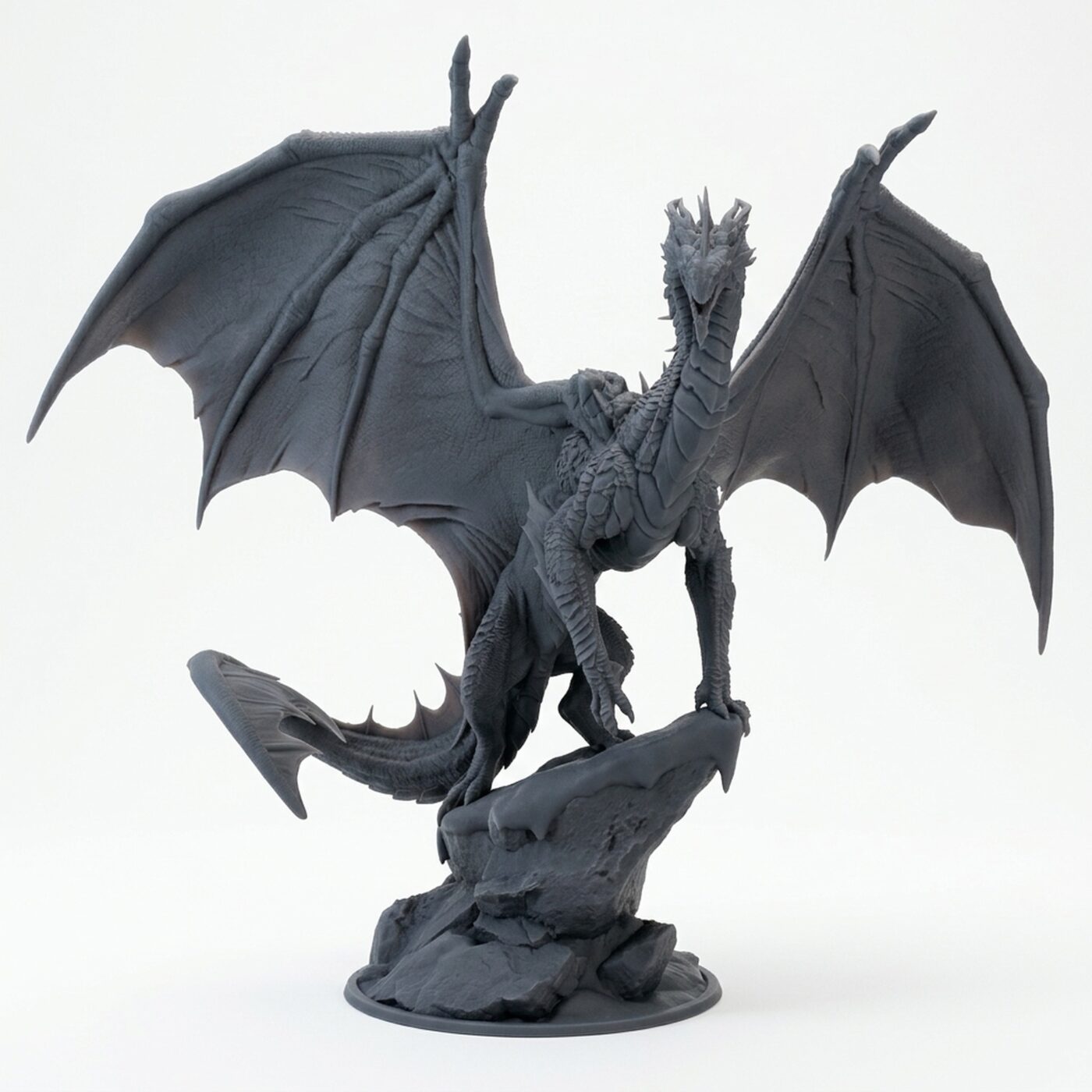 Silverdragon Cliff - Gray Resin 3D Printed Miniature