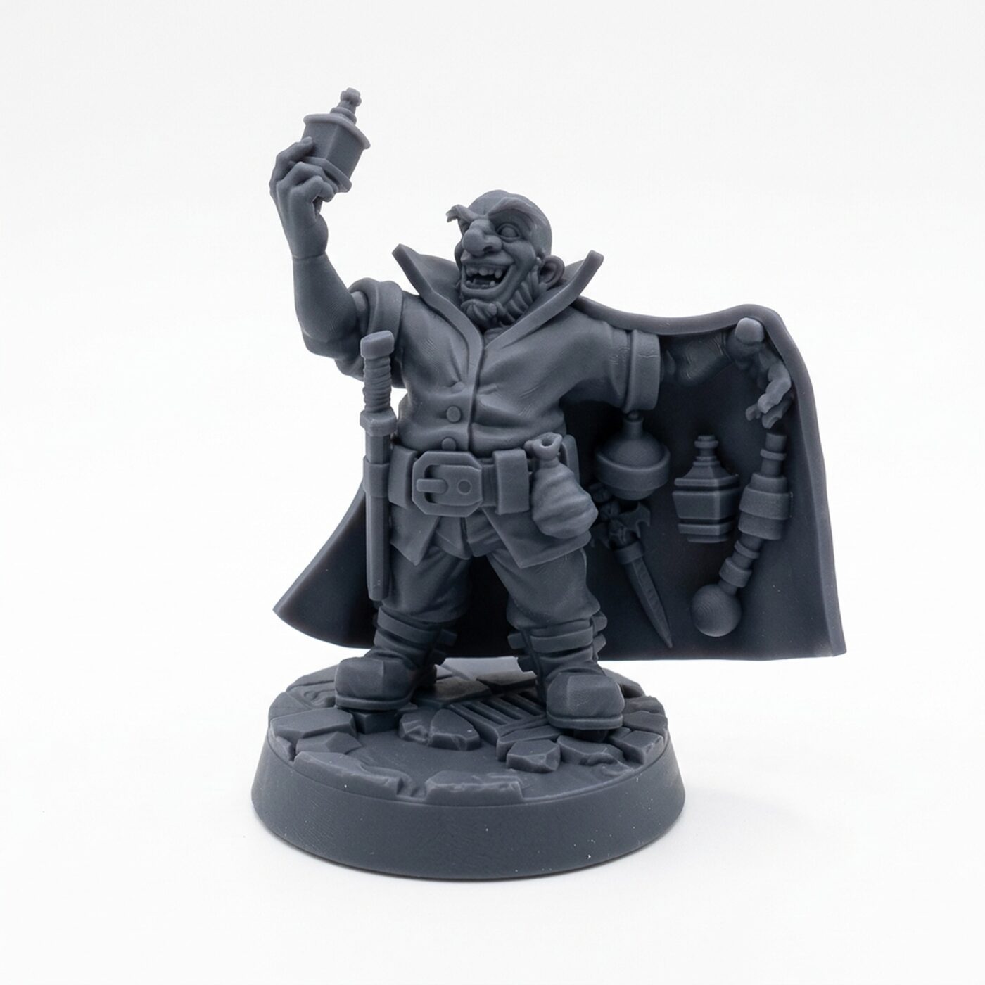 Siresias Dwarf Brewsmith - Gray Resin 3D Printed Miniature