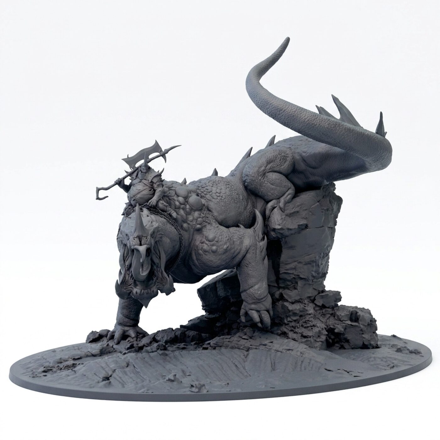 Sludgeborn Descent Mount - Gray Resin 3D Printed Miniature